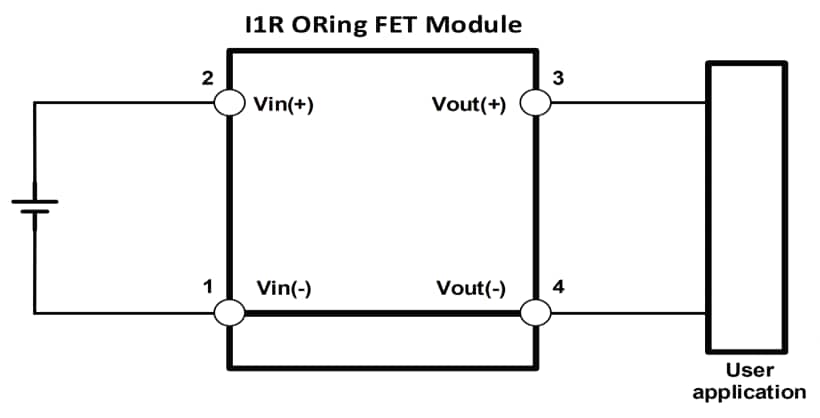 Schéma du circuit d'application - TDK-Lambda Modules MOSFET à joint torique i1R
